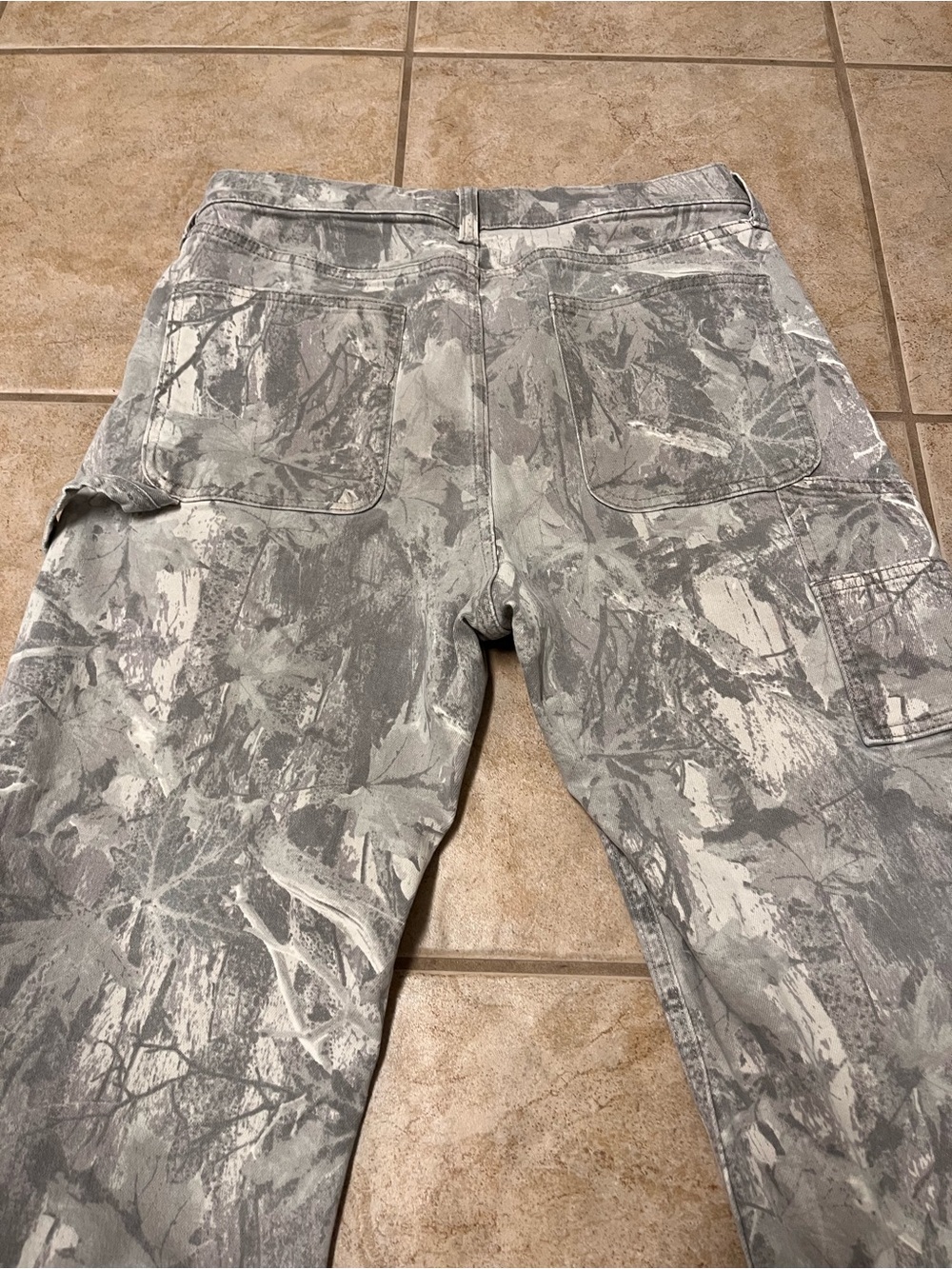 Hollister Loose Fit Carpenter Double Knee Gray Camouflage Men Jeans 30 X 30 Camo - Picture 5 of 5